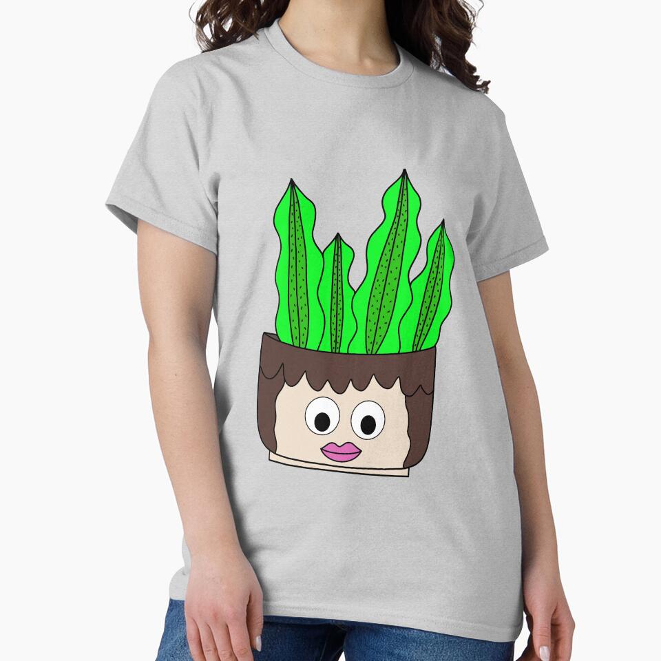 Cute Cactus Design #203: Succulent In Pretty Girl Pot by DreamCactus