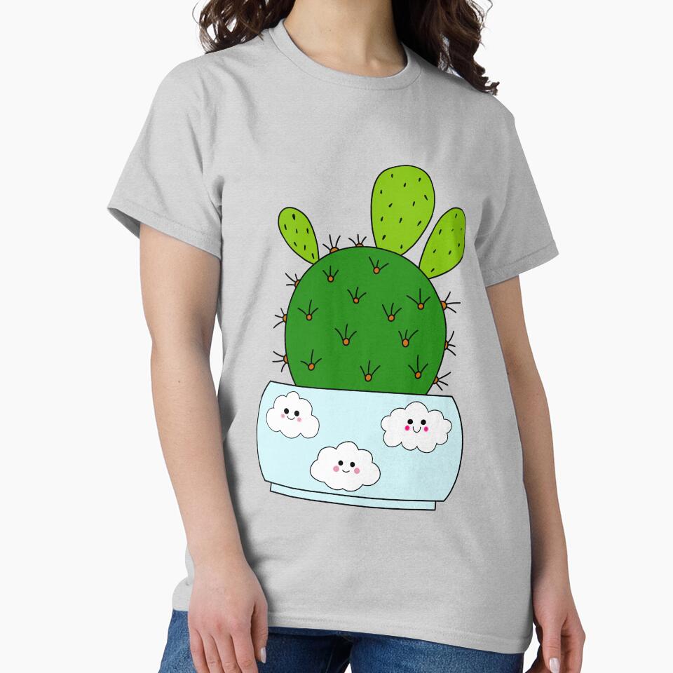 Cute Cactus Design #199: Cactus Hybrid In Cute Cloudy Pot by DreamCactus