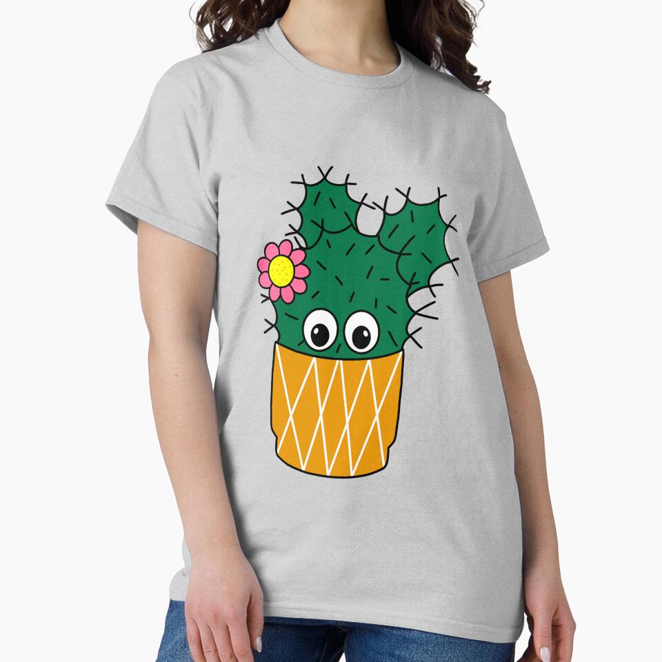Cute Cactus Design #304: Spiky Cactus With Cute Flower by DreamCactus