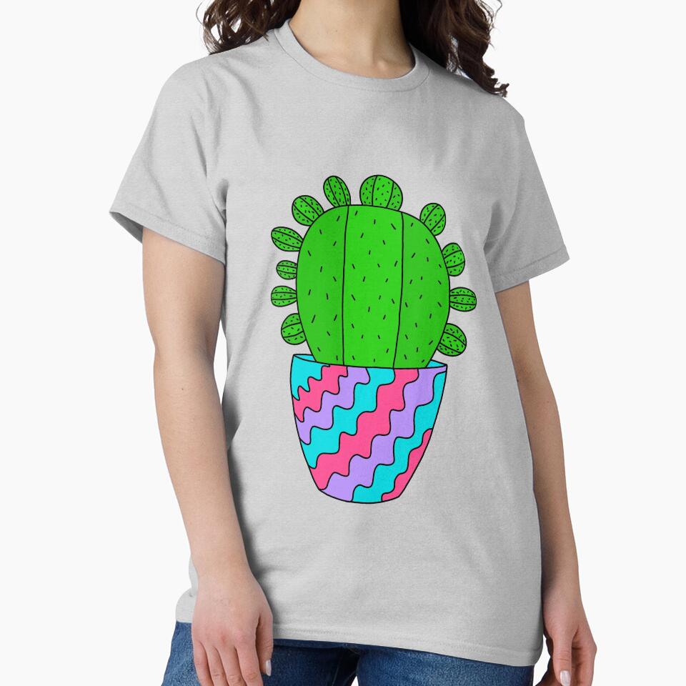 Cute Cactus Design #181: Cactus In Bright Colored Pot by DreamCactus