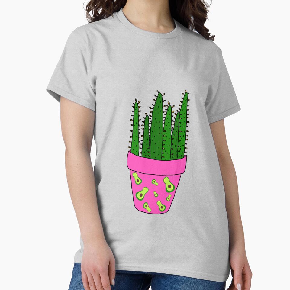 Cute Cactus Design #34: Succulents With Avocado Pot by DreamCactus