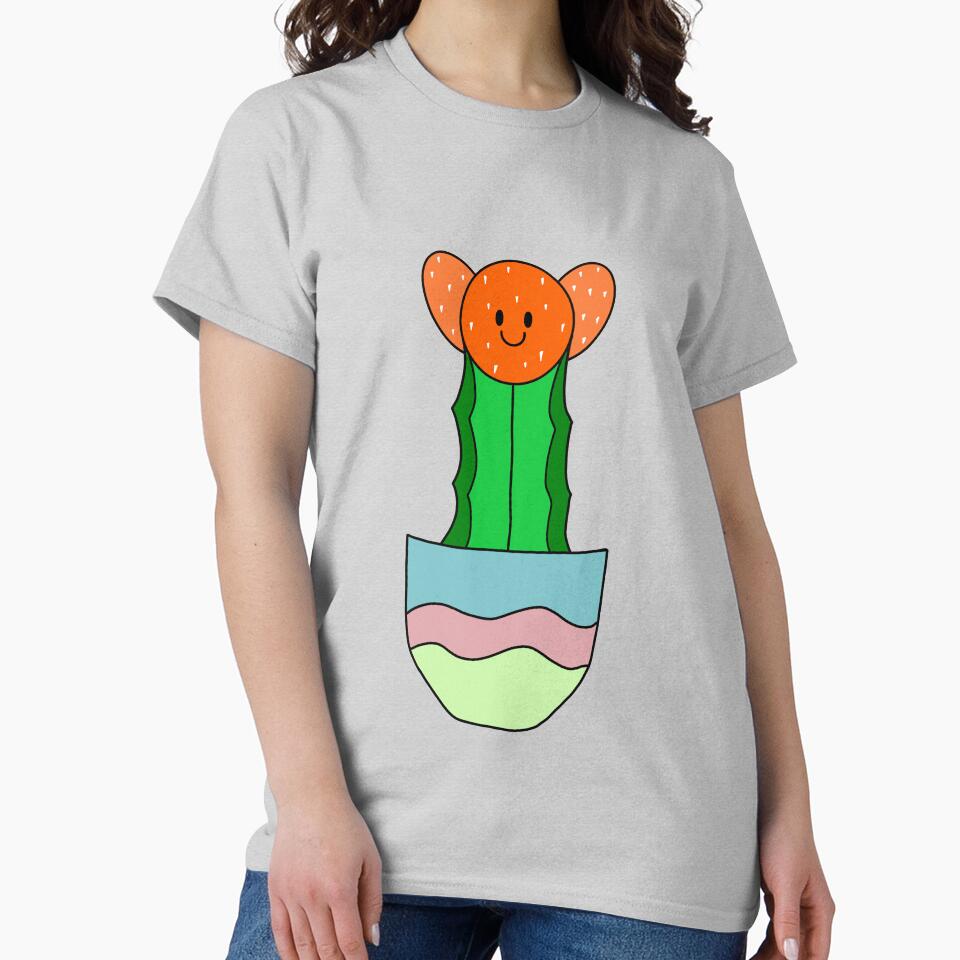 Cute Cactus Design #19: Happy Red Flower Cactus by DreamCactus