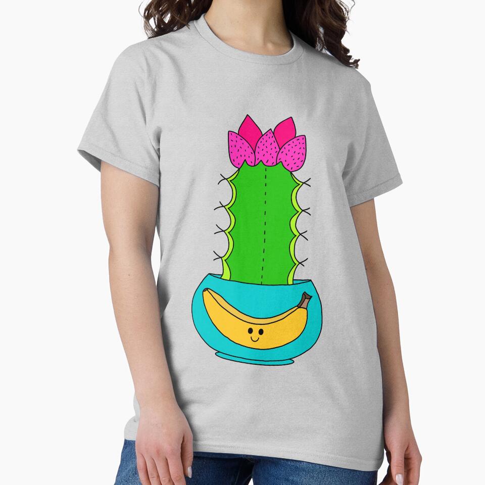 Cute Cactus Design #205: Pretty Hybrid Cactus In Banana Pot by DreamCactus
