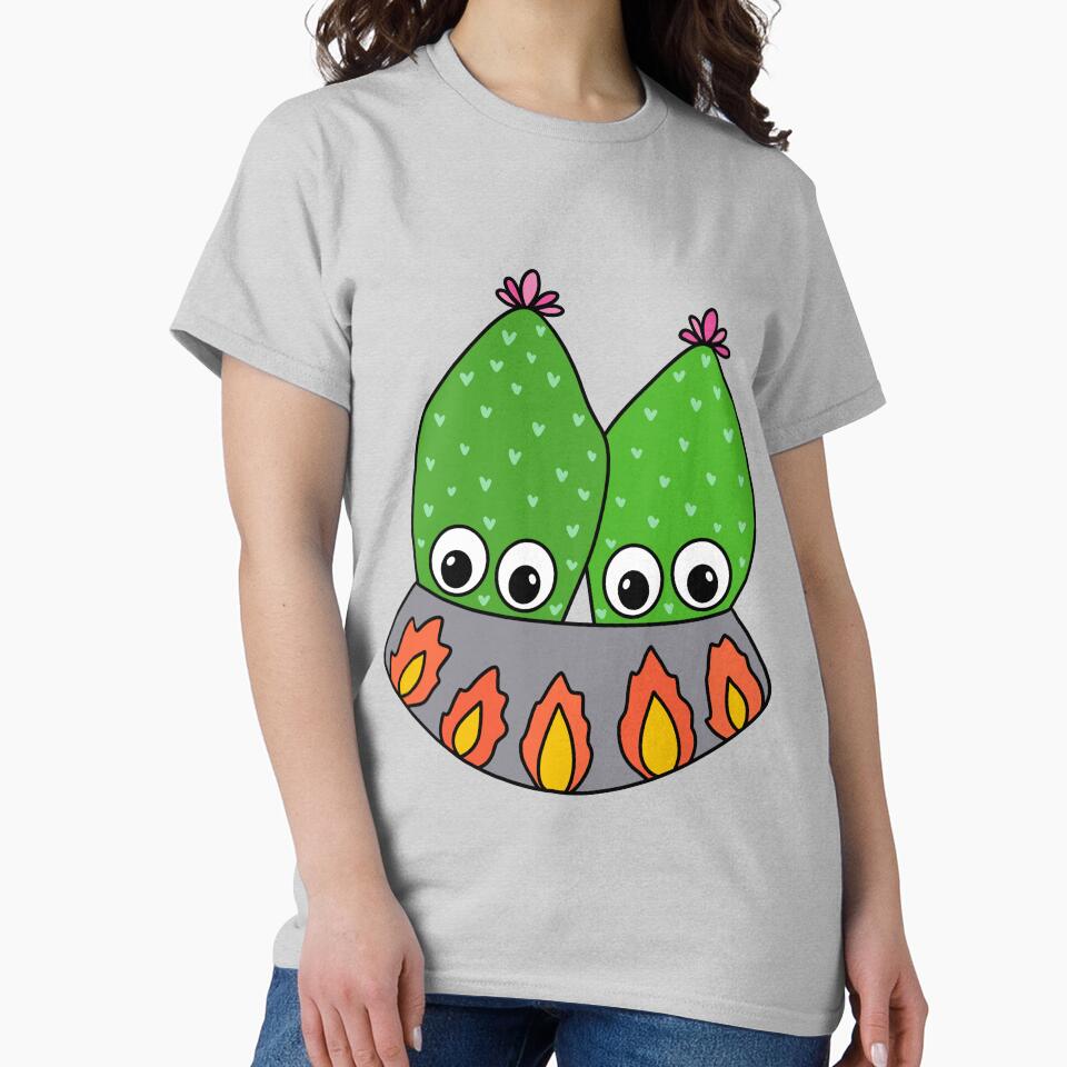 Cute Cactus Design #310: Cacti Couple In A Nice Pot by DreamCactus