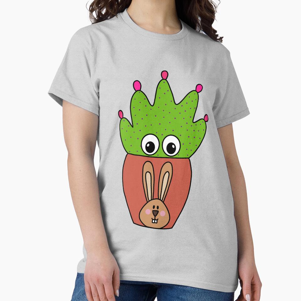 Cute Cactus Design #349: Pretty Cactus In Cute Bunny Pot by DreamCactus