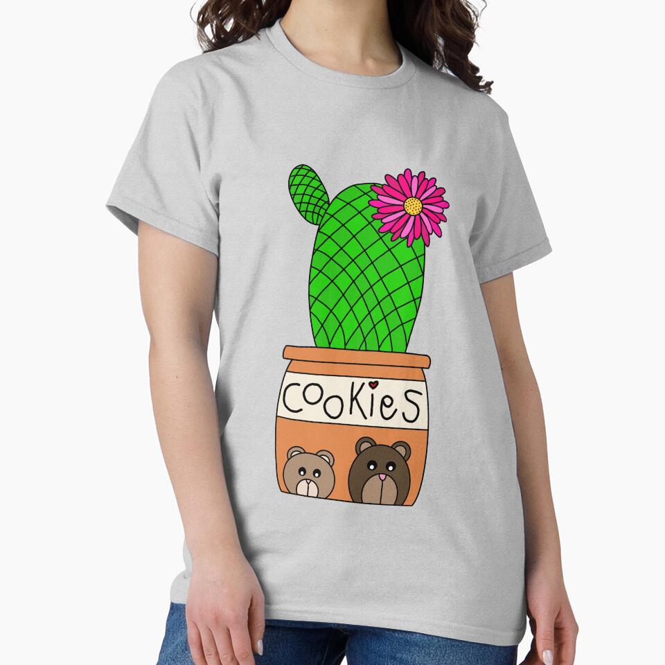 Cute Cactus Design #148: Rainbow Pincushion Cactus In Cute Cookie Jar Pot by DreamCactus
