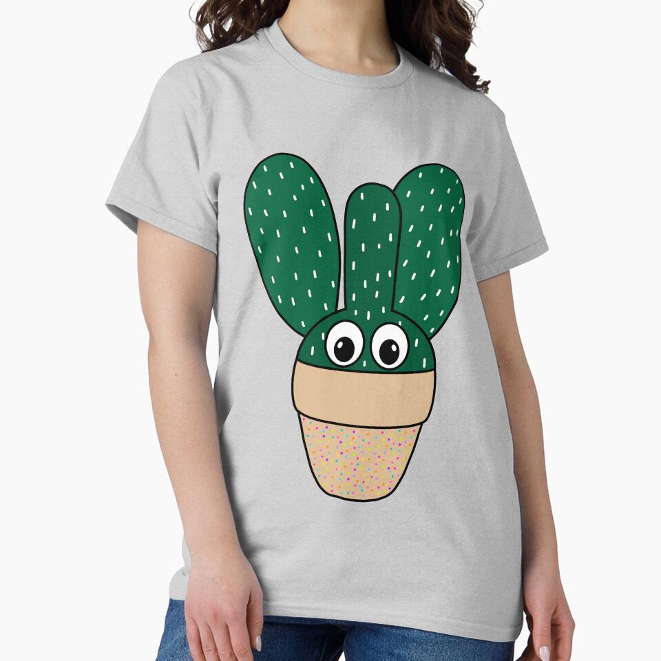 Cute Cactus Design #264: Bunny Ears Cactus In Dotted Terra-cotta Pot by DreamCactus