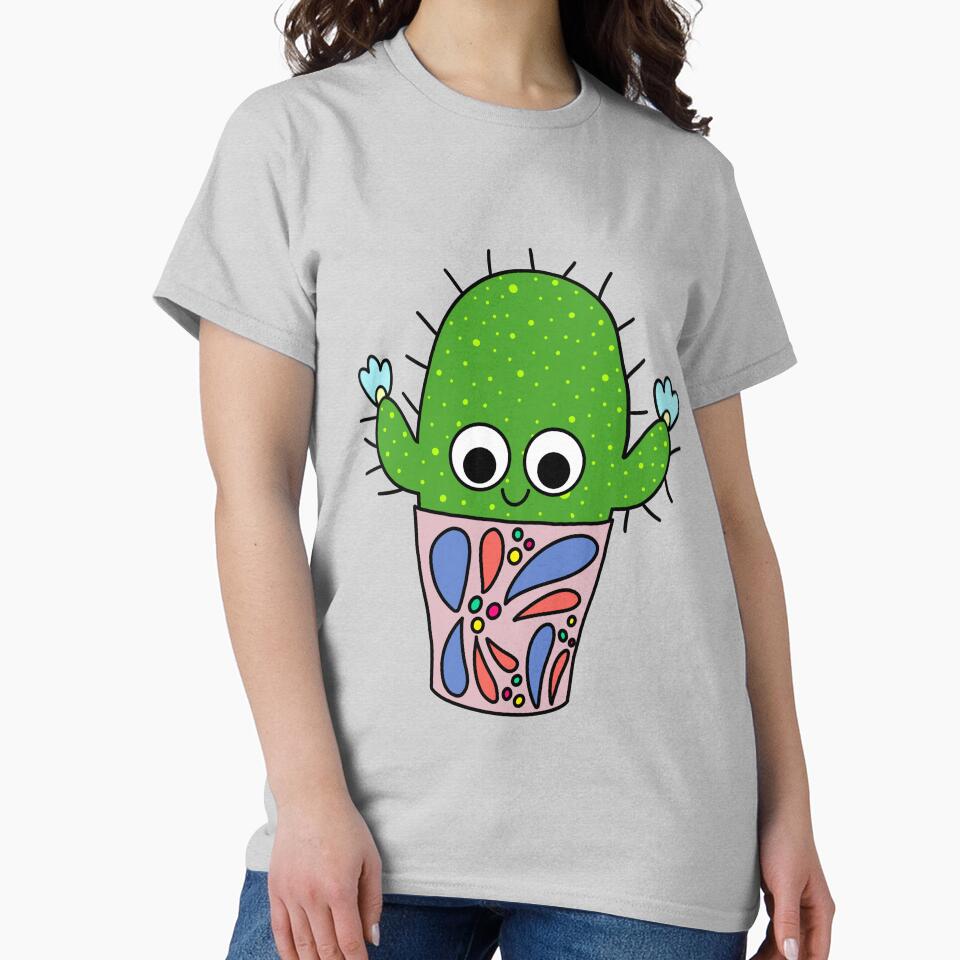 Cute Cactus Design #212: Big Cactus With Flowers In Nice Pot by DreamCactus