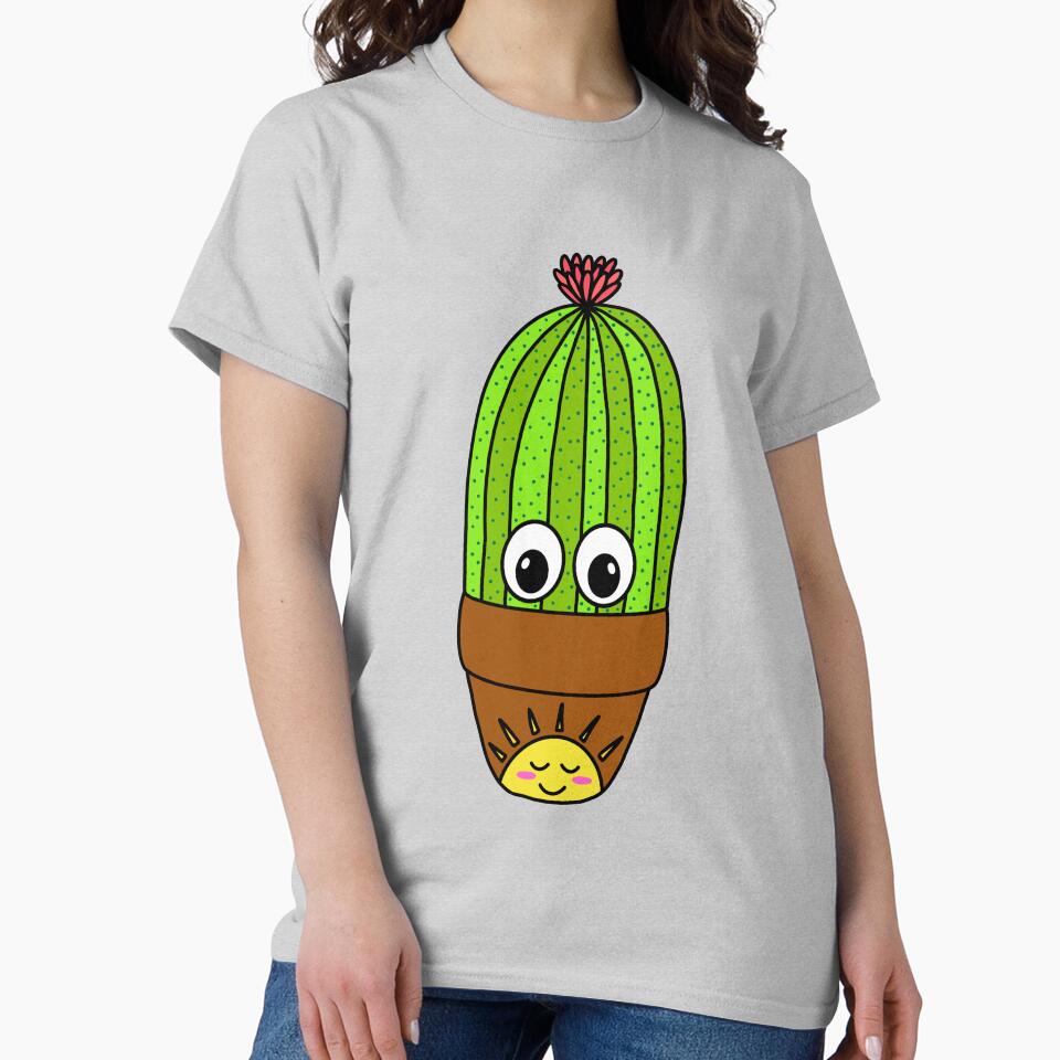 Cute Cactus Design #293: Potted Saguaro In Sunny Pot by DreamCactus