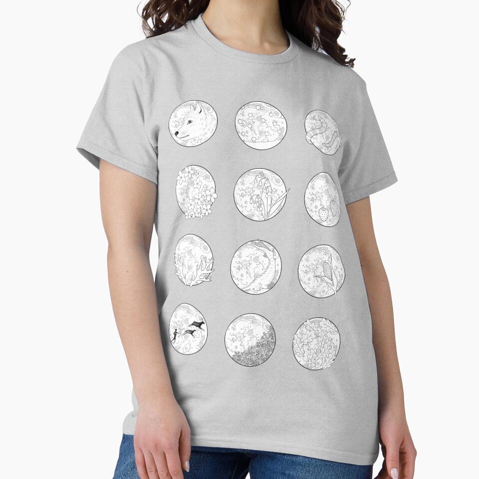 Line Drawing Full Moon Sticker Sheet (works best in Medium + above) by sarahmutter