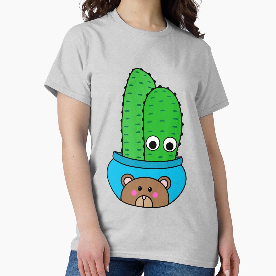 Cute Cactus Design #217: Cacti In Bear Pot by DreamCactus
