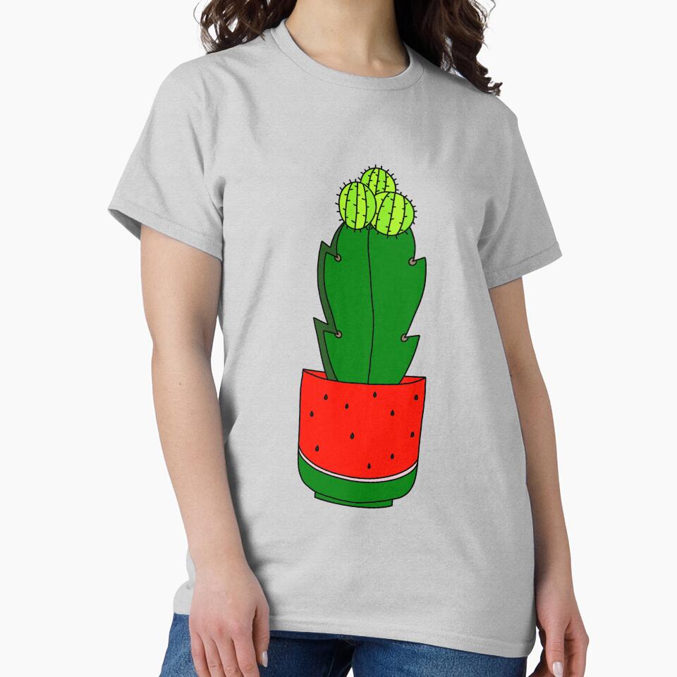 Cute Cactus Design #186: Cute Hybrid Cactus In Watermelon Pot by DreamCactus
