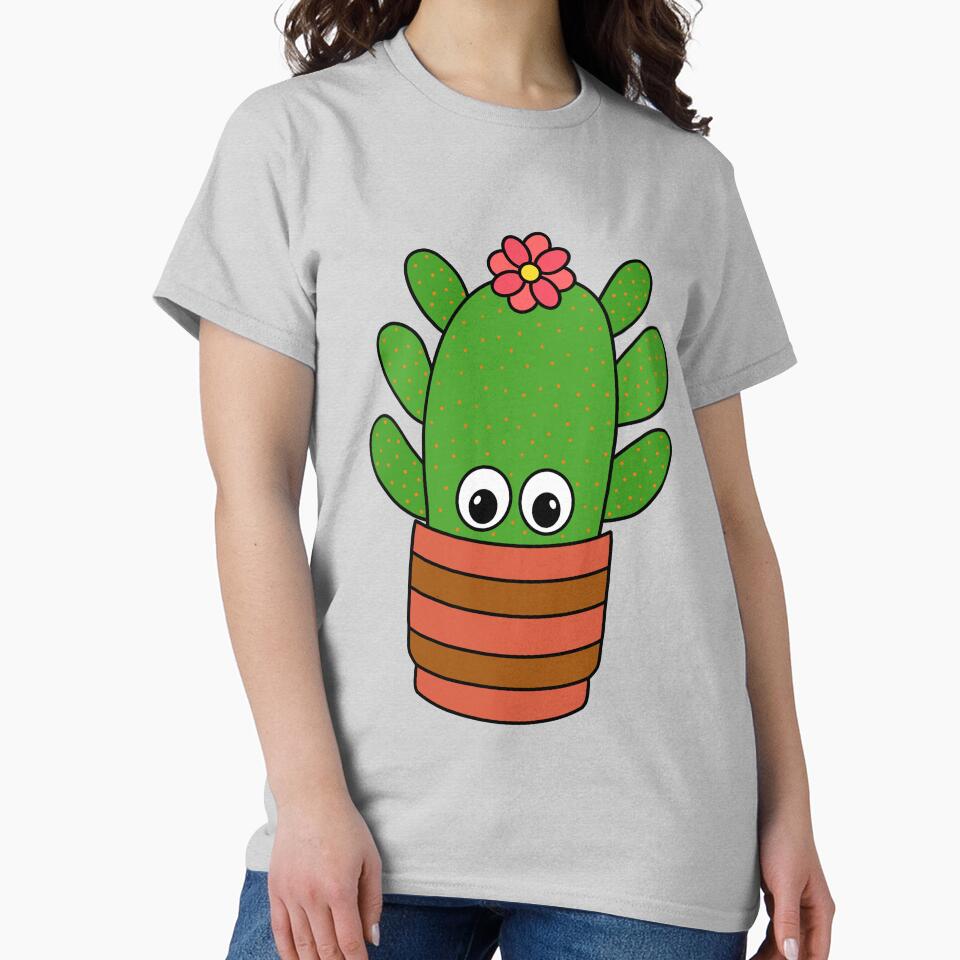 Cute Cactus Design #324: Cactus With Cute Flower In Pot by DreamCactus