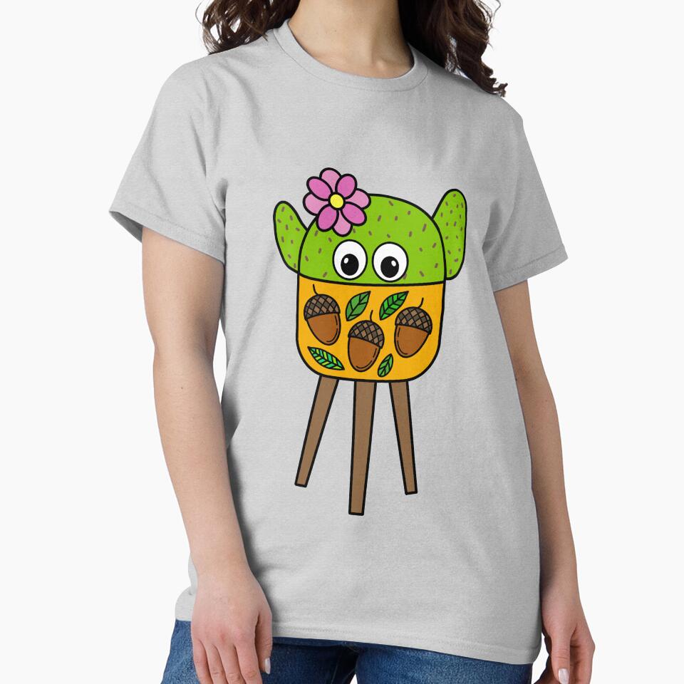 Cute Cactus Design #295: Pretty Cactus In Acorn Planter by DreamCactus