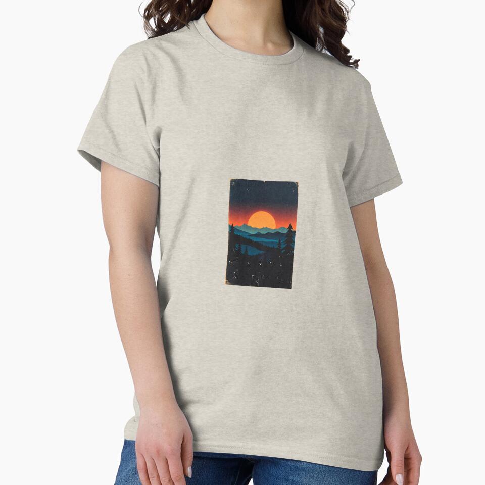 Retro Sunset Mountain Adventure by Prism-Bubble