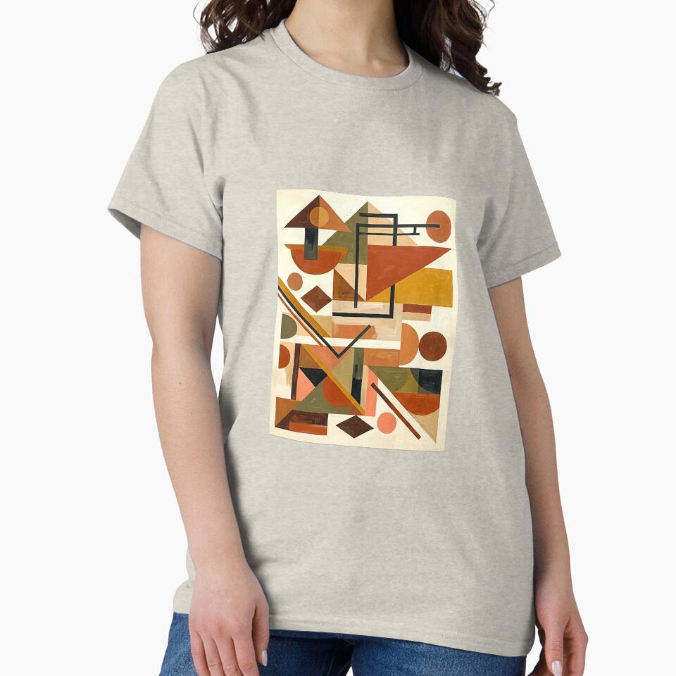 Geometric Shapes in Earth Tones – Retro Modern Art - Mid-Century Modern Abstract Painting Shapes by CattlettArt