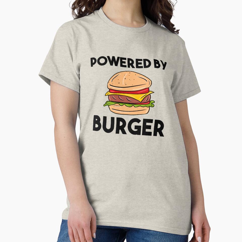Powered By Burger, Gift for Burger Lover by GoldenGerrari