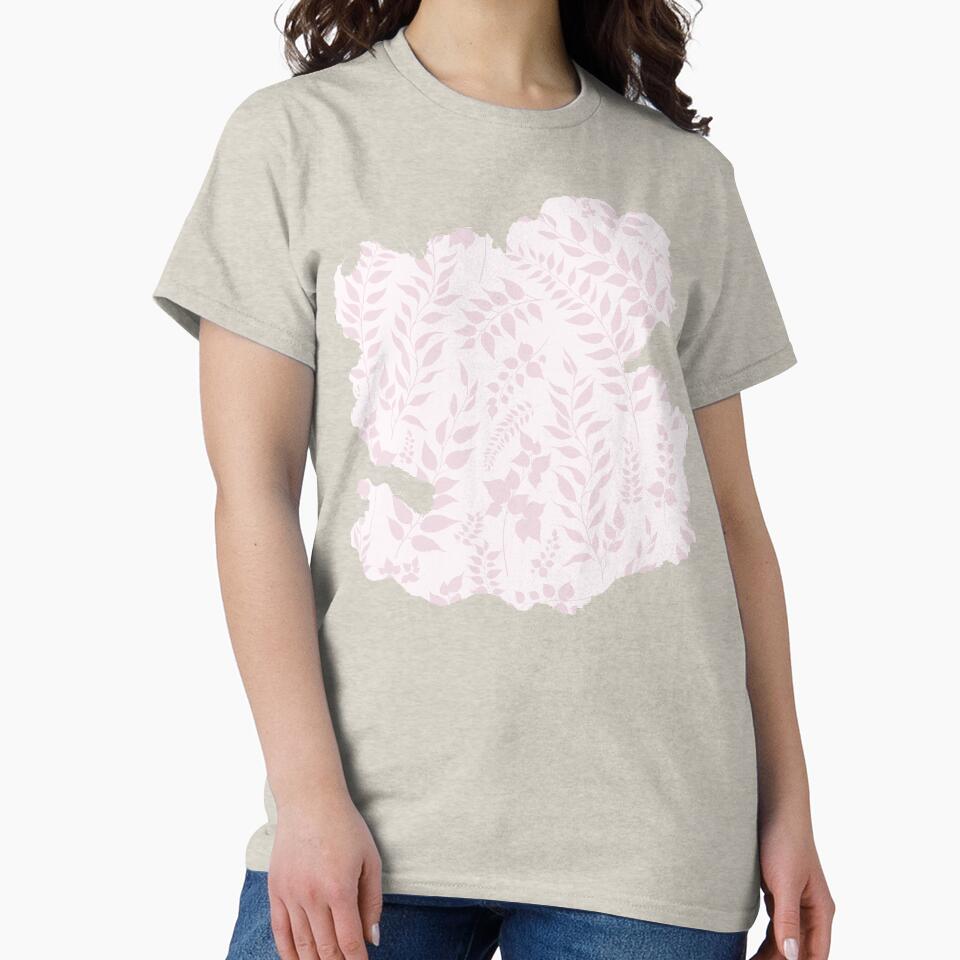 Greenery Botanical Print Blush Pink Leaves by SilverPegasus