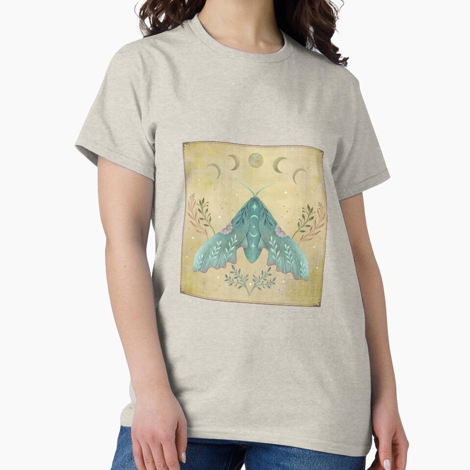 Luna and Moth - Oriental Vintage by episodicDrawing