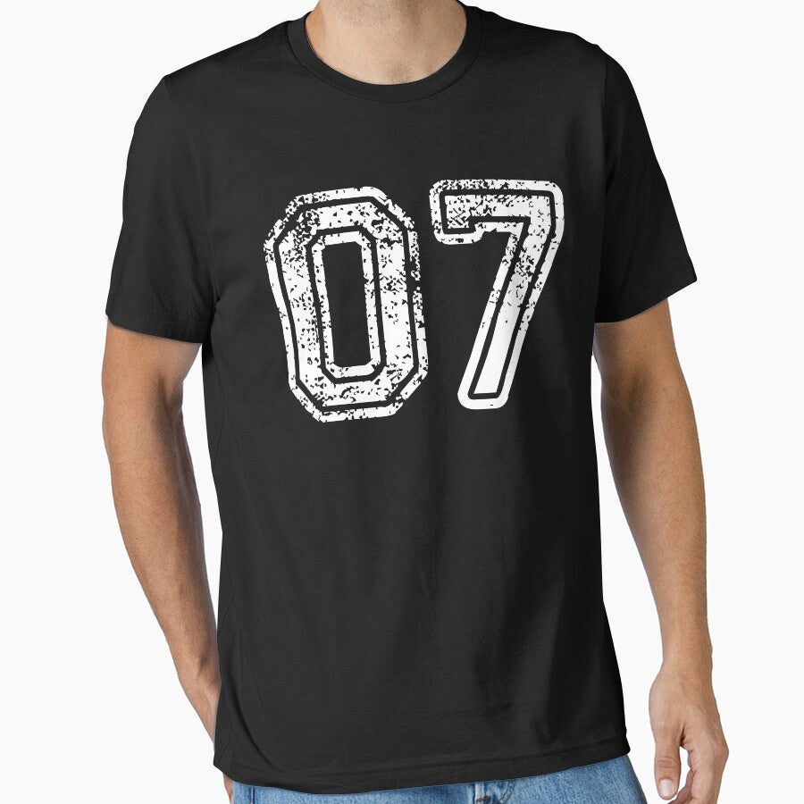 Sport Team Jersey 07 T Shirt Football Soccer Baseball Hockey Basketball Seven 7 07 Number by arcadetoystore