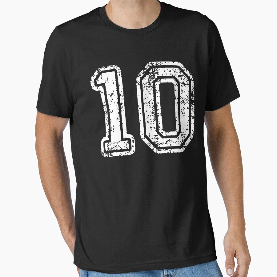 Sport Team Jersey 10 T Shirt Football Soccer Baseball Hockey Basketball Ten 10 010 Number by arcadetoystore