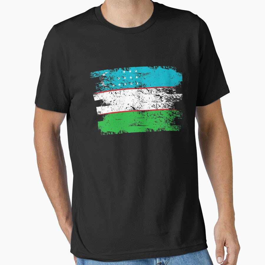 Uzbekistan Shirt Gift Country Flag Patriotic Travel Asia Light by threadsmonkey