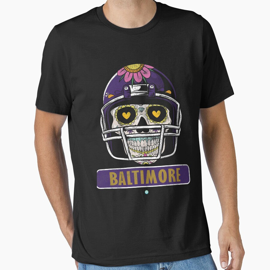 American Football - Baltimore Skull Football Gift by woormle