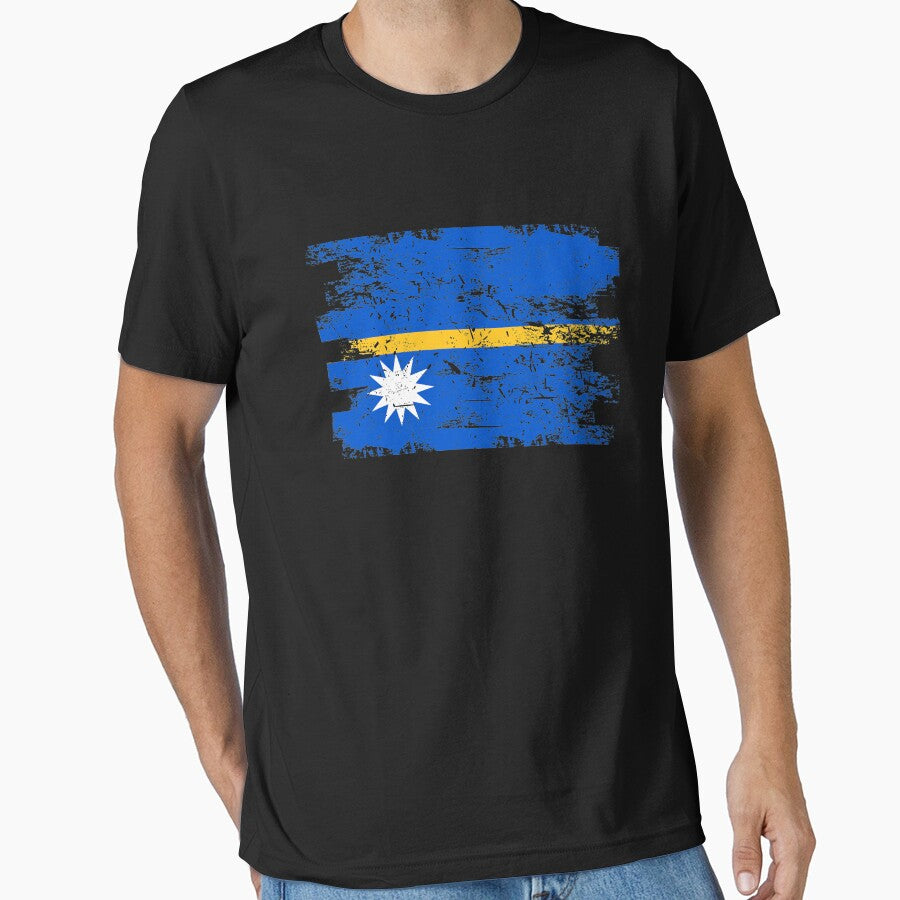 Nauru Shirt Gift Country Flag Patriotic Travel Oceania Light by threadsmonkey