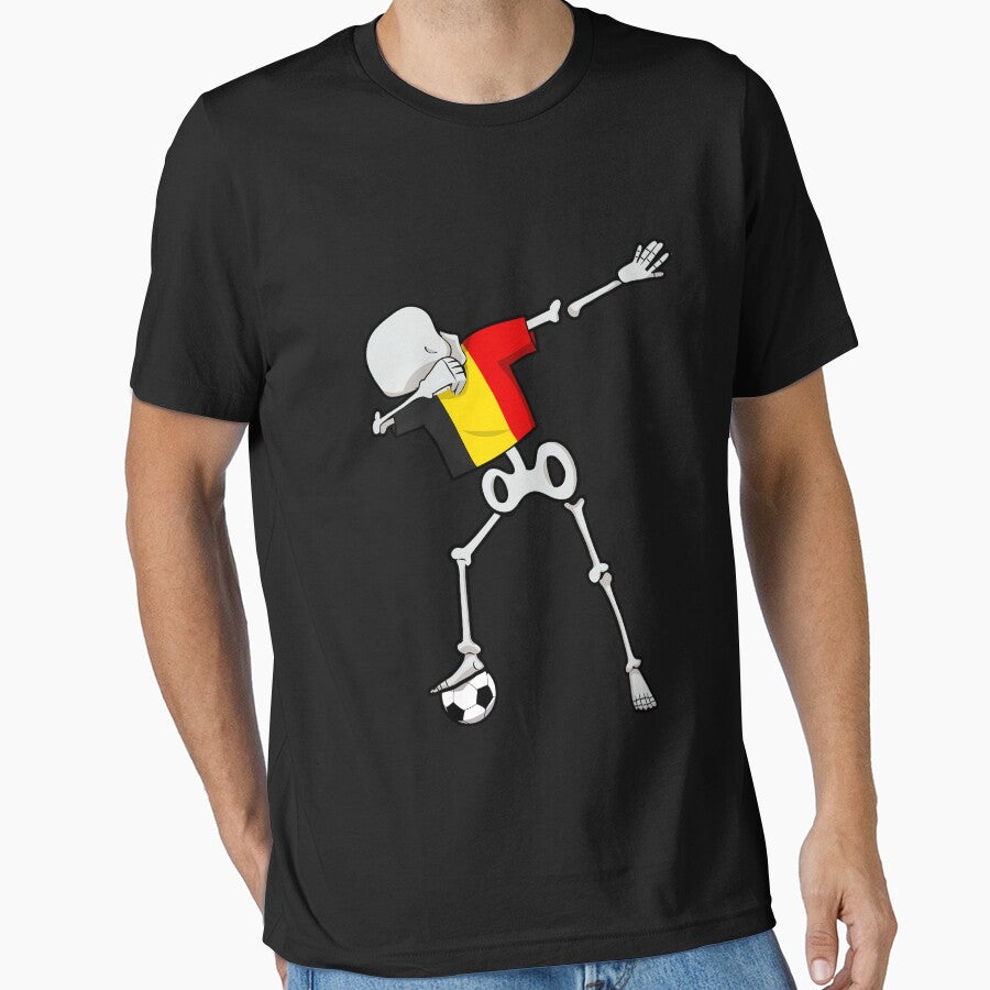 Dabbing Soccer Football Skeleton Belgium by melsens