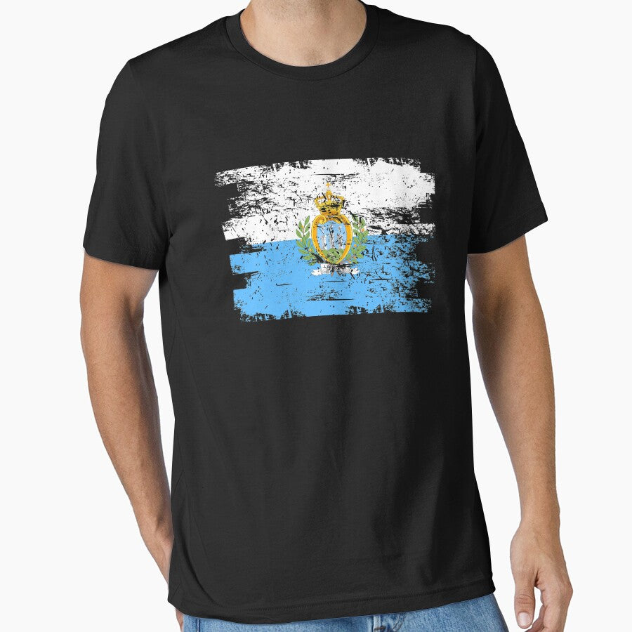 San Marino Gift Country Flag Patriotic Travel Shirt Europe Light by threadsmonkey