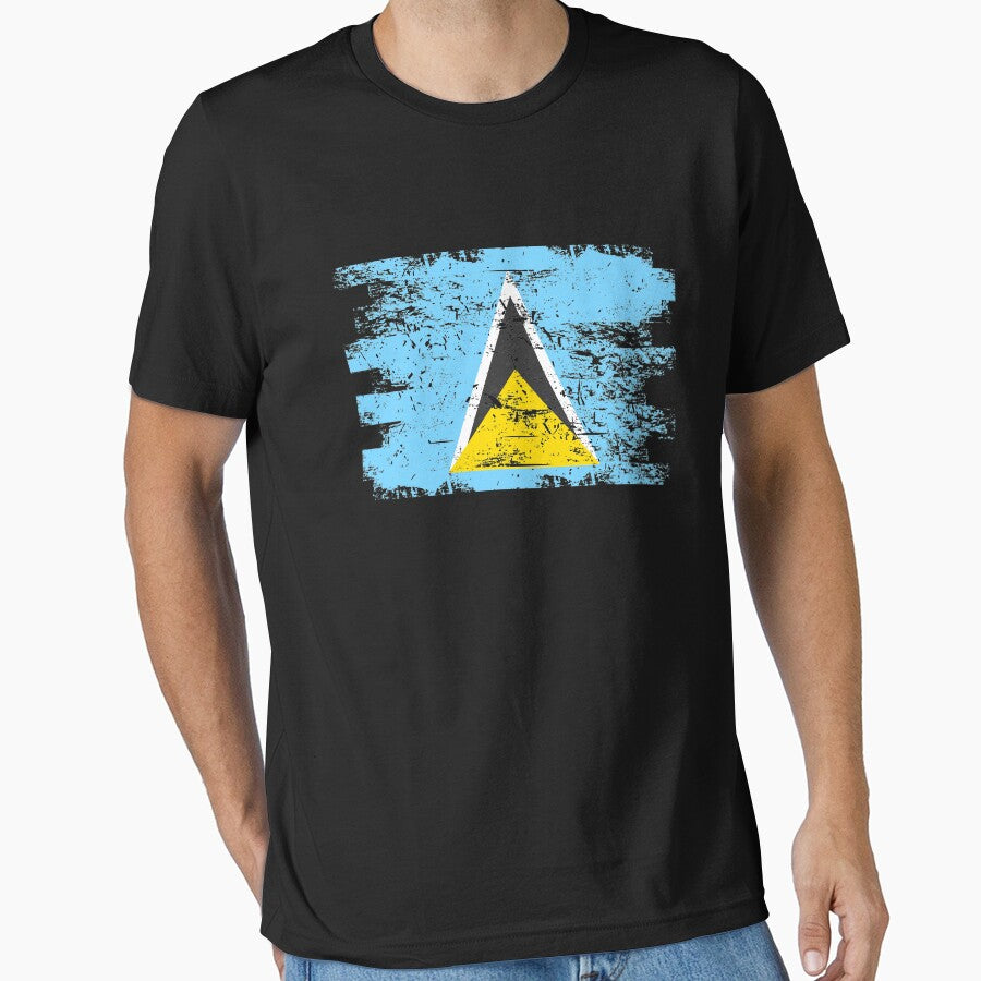 Saint Lucia Flag Gift Country Patriotic Travel Shirt Americas Light by threadsmonkey