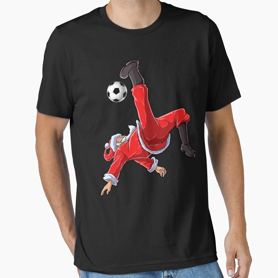Santa Soccer Shirt Bicycle Kick Santa Claus Funny Xmas Sport Gifts by LiqueGifts