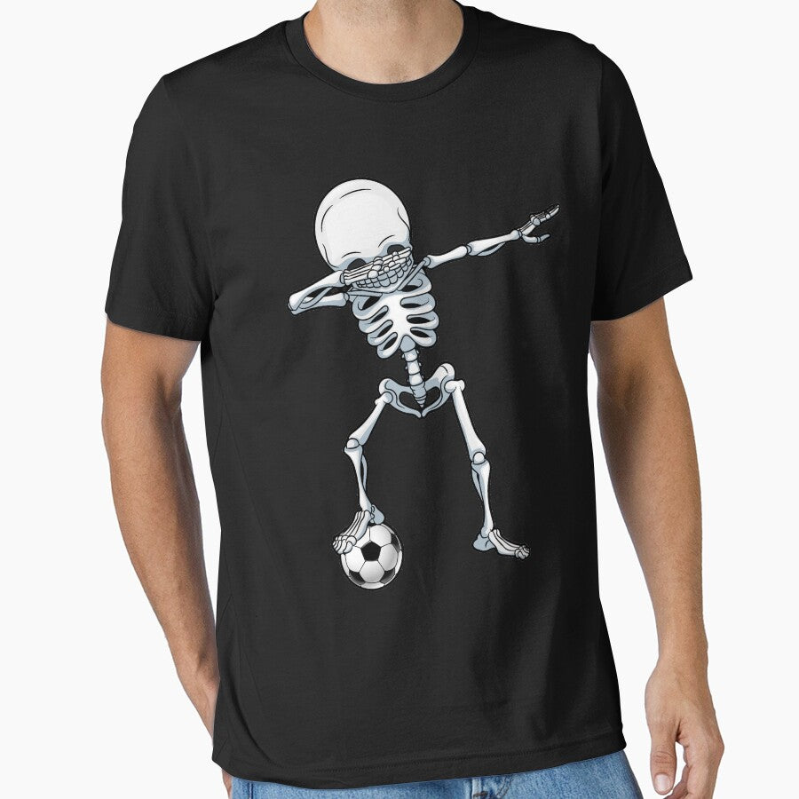 Dabbing Skeleton Soccer T Shirt Halloween Costume Skull Funny Scary Gifts Kids Boys Youth Men by LiqueGifts