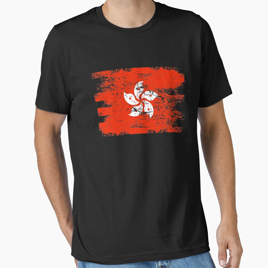 Hong Kong Shirt Gift Country Flag Patriotic Travel Asia Light by threadsmonkey
