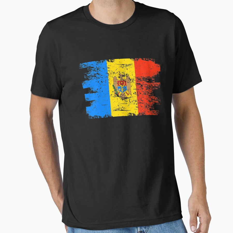 Moldova Gift Country Flag Patriotic Travel Shirt Europe Light by threadsmonkey