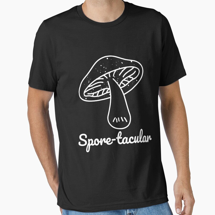 Spore-tacular Black and White Mushroom by SEVENPRINTS
