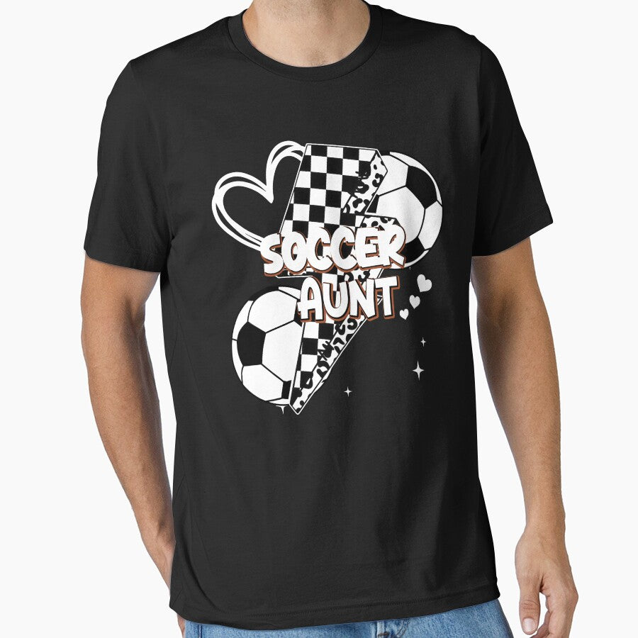 Trendy Soccer Aunt Checkered Lightning Tee by LarryMBrown
