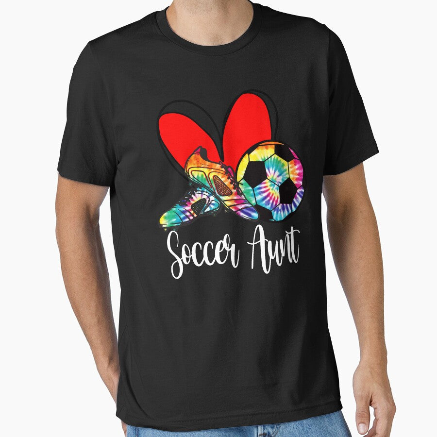 Tie Dye Soccer Aunt Bow Tee by LarryMBrown