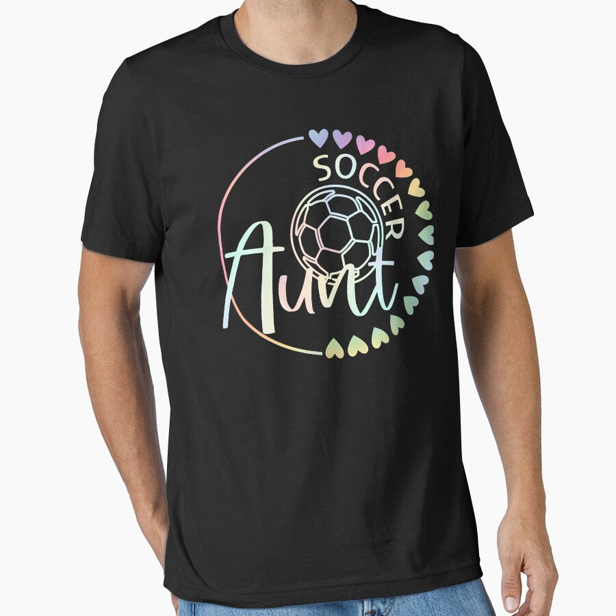 Pastel Rainbow Soccer Aunt T-Shirt by LarryMBrown