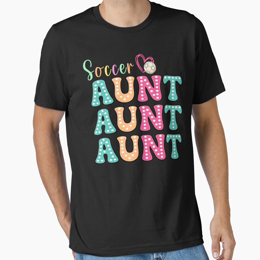 Colorful Soccer Aunt Polka Dot Tee by LarryMBrown