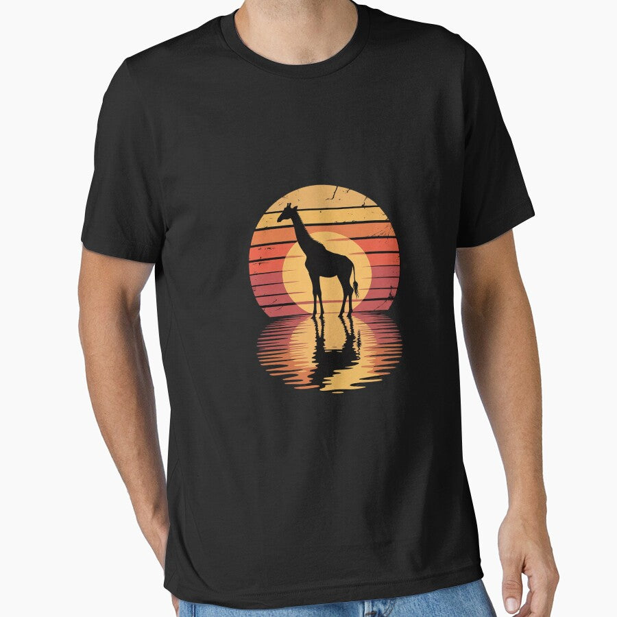 Giraffe sunset 70s Giraffe by DigitaldeligArt