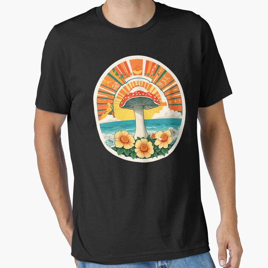 Ocean Waves Mushroom with Hawaii Orchids by NautiChic