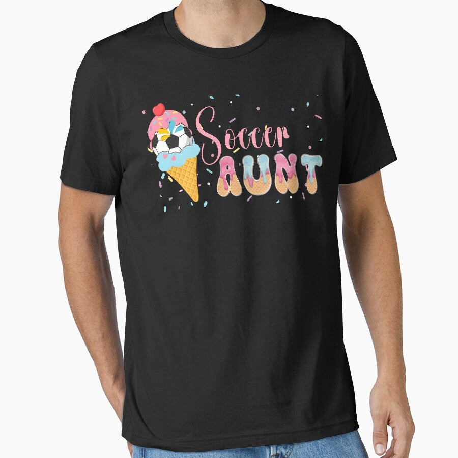 Cute Soccer Aunt Ice Cream Tee by LarryMBrown