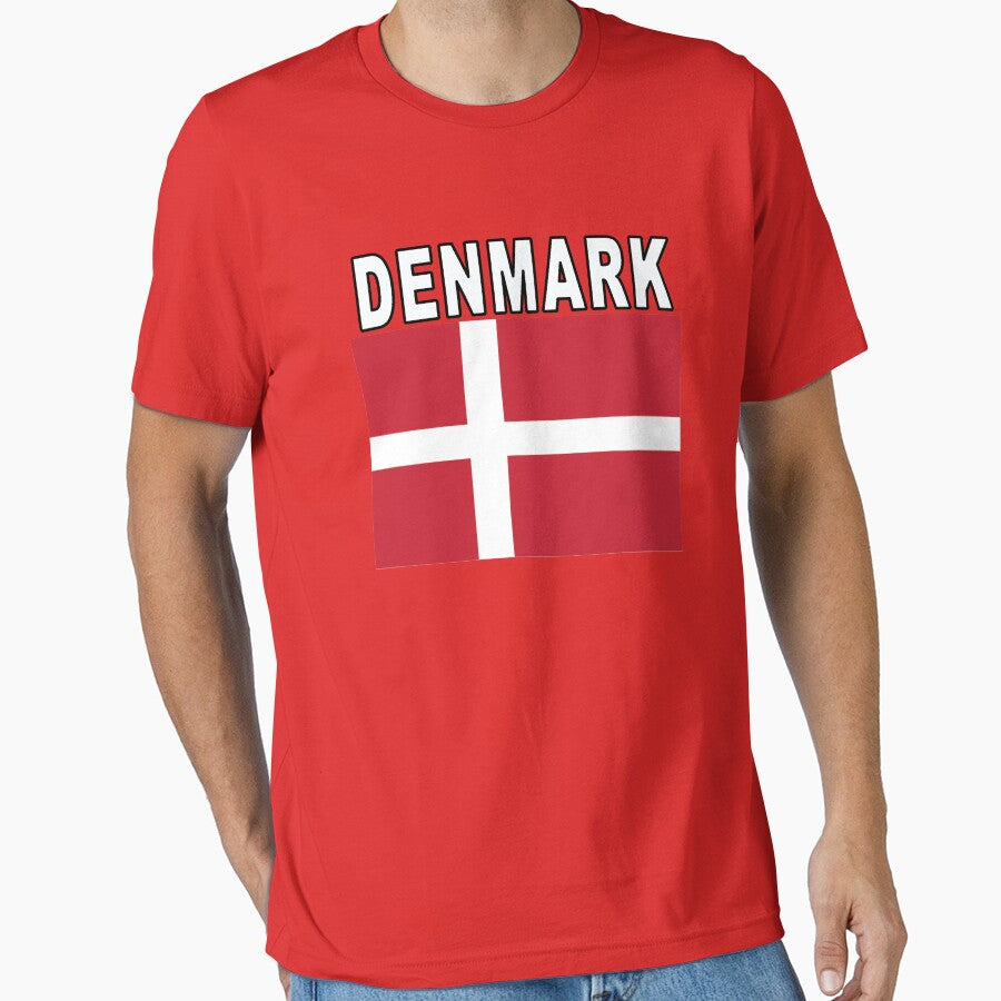 Denmark Flag Style Soccer Tee by merchhost