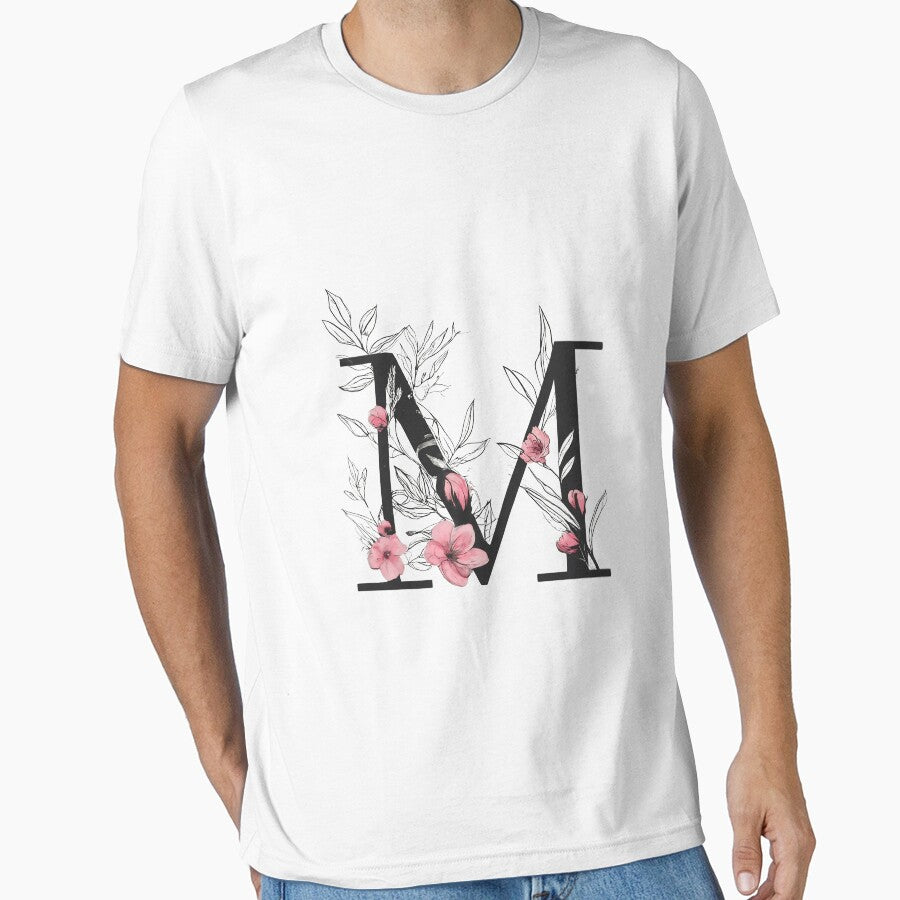 Elegant Floral Letter M Monogram – A Sophisticated Botanical Art Print by Psycho-Crazy