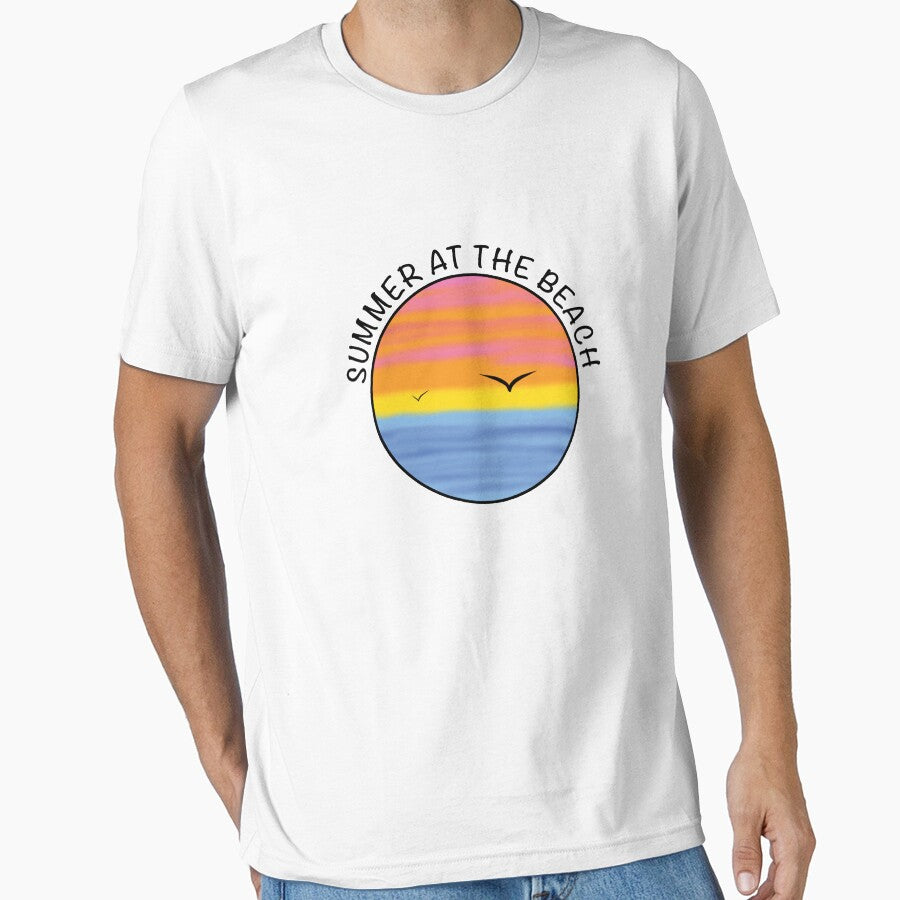 Summer at the beach with a beautiful sunset over the ocean by Ninja Design Printable