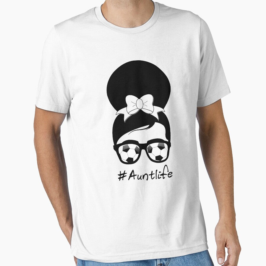 Funny Aunt Life Soccer Messy Bun Auntie For Mother's Day by issambak