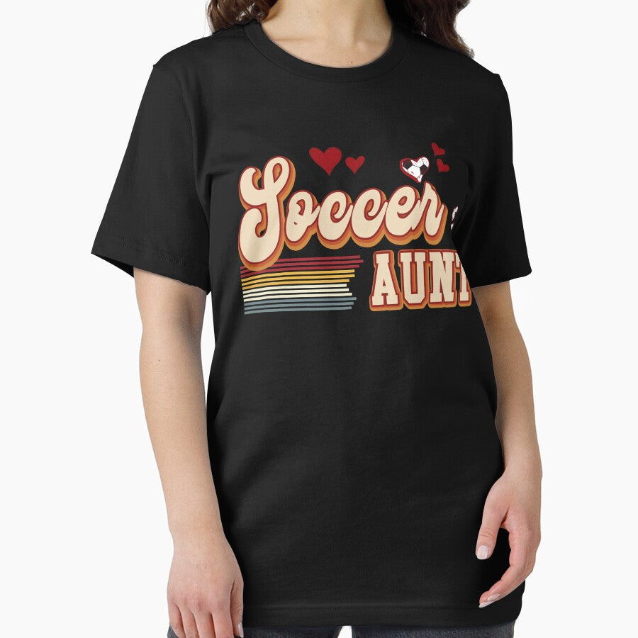 Vintage Soccer Aunt Retro Hearts Tee by LarryMBrown