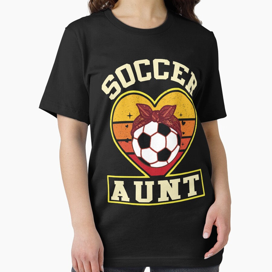 Vintage Soccer Aunt Sunset Heart Tee by LarryMBrown