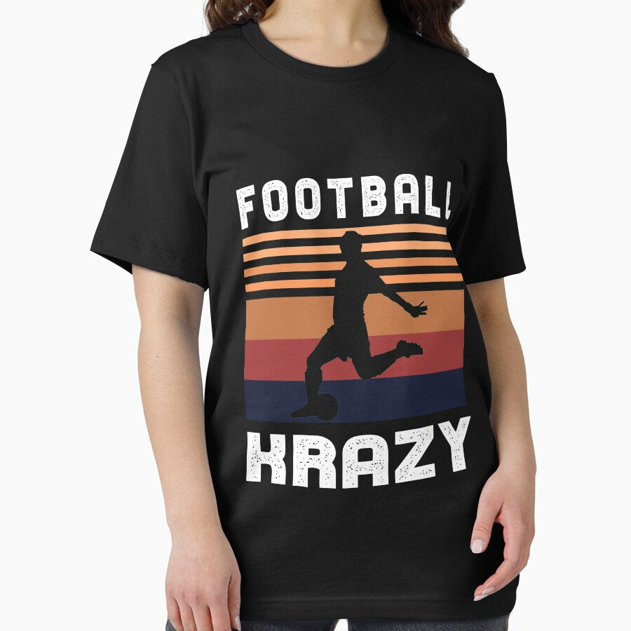 Football Krazy Female Soccer Player  Retro Sunset Grunge by MimsTees